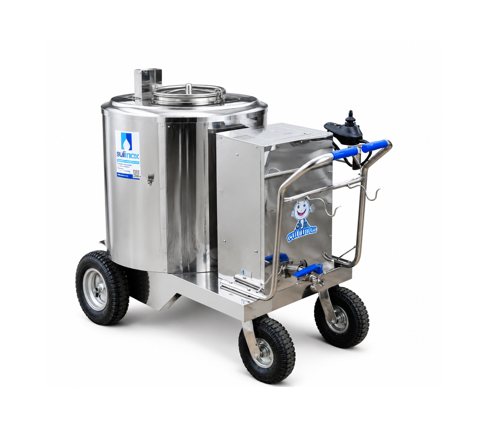Automatize o aleitamento com o Alimentador de Bezerros Milkinho 250L Sulinox. Dosagem precisa, controle de temperatura e tração elétrica. Reduza mão de obra!